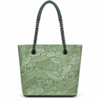 Fish Embossed Chain Shoulder Tote Bag