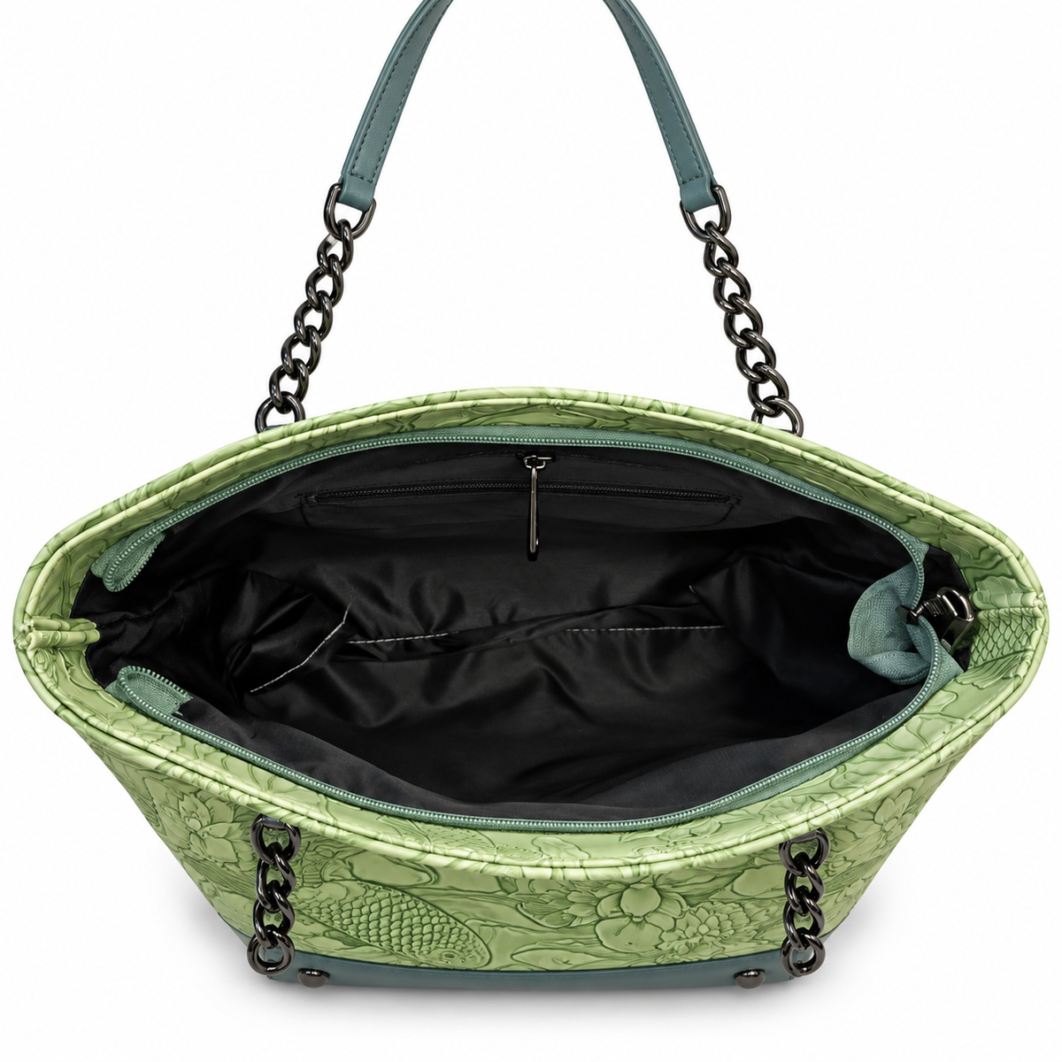 Check Pattern Chain Handle Tote Shoulder Bag