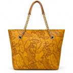 Fish Embossed Chain Shoulder Tote Bag