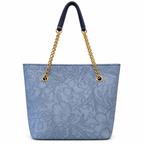Fish Embossed Chain Shoulder Tote Bag