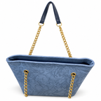 Fish Embossed Chain Shoulder Tote Bag