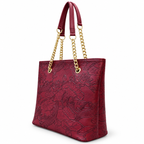 Fish Embossed Chain Shoulder Tote Bag