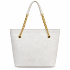 Fish Embossed Chain Shoulder Tote Bag