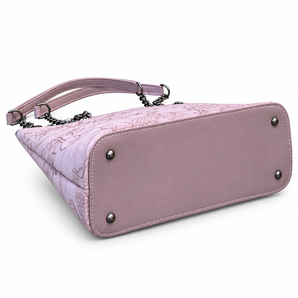 Fish Embossed Chain Shoulder Tote Bag