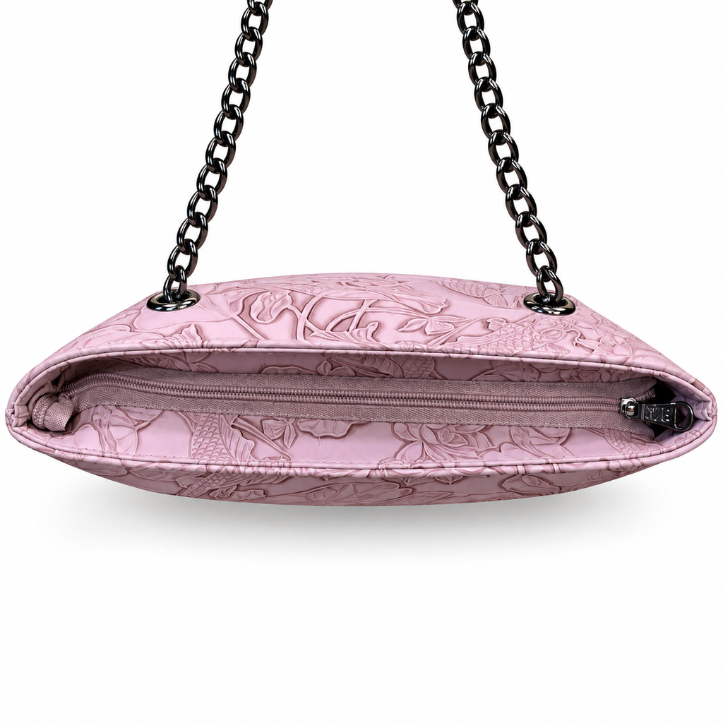 Fish Embossed Chain Shoulder Tote Bag