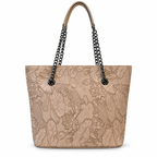 Fish Embossed Chain Shoulder Tote Bag