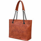Fish Embossed Chain Shoulder Tote Bag