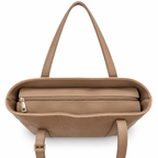 Geometric Patchwork Zip Tote Shoulder Bag