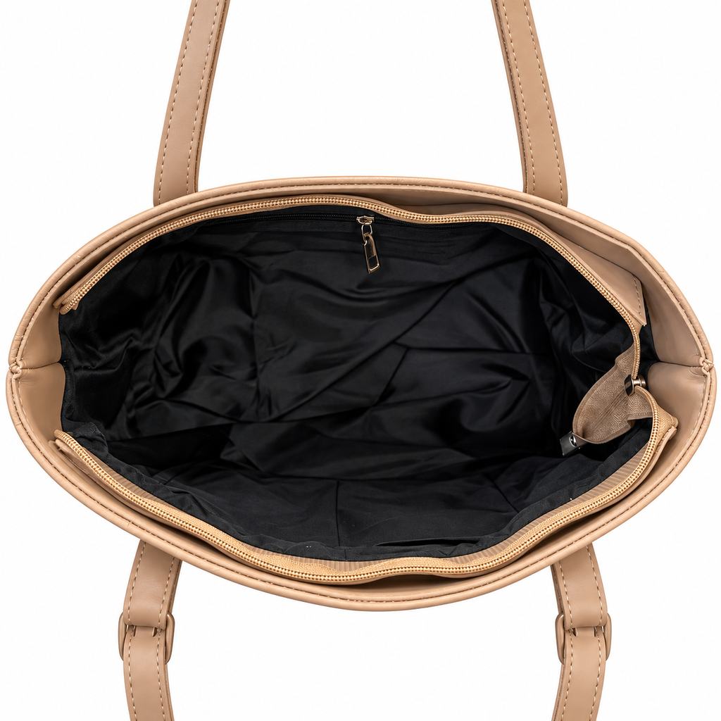 Geometric Patchwork Zip Tote Shoulder Bag
