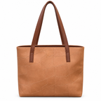 Geometric Patchwork Zip Tote Shoulder Bag