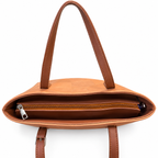 Geometric Patchwork Zip Tote Shoulder Bag