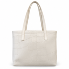 Geometric Patchwork Zip Tote Shoulder Bag