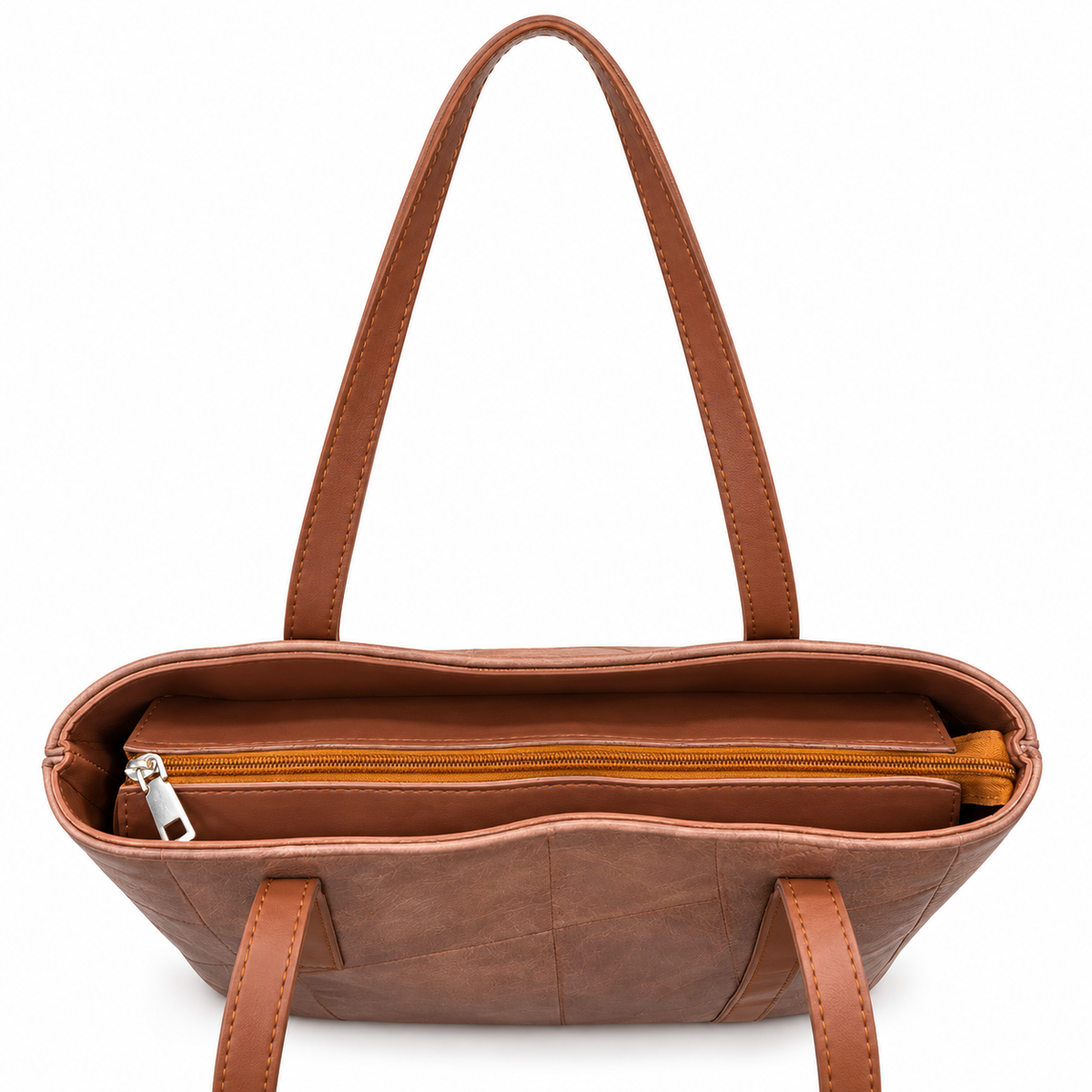 Geometric Patchwork Zip Tote Shoulder Bag