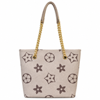 Floral Motif Chain Handle Tote Bag