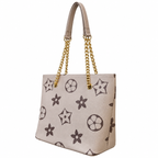 Floral Motif Chain Handle Tote Bag