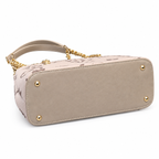 Floral Motif Chain Handle Tote Bag