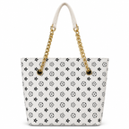 Floral Motif Chain Handle Tote Bag
