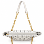 Floral Motif Chain Handle Tote Bag