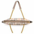 Check Pattern Chain Handle Tote Shoulder Bag