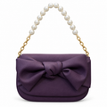 Bow Detail Pearl Chain Shoulder Bag