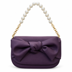 Bow Detail Pearl Chain Shoulder Bag