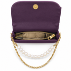 Bow Detail Pearl Chain Shoulder Bag