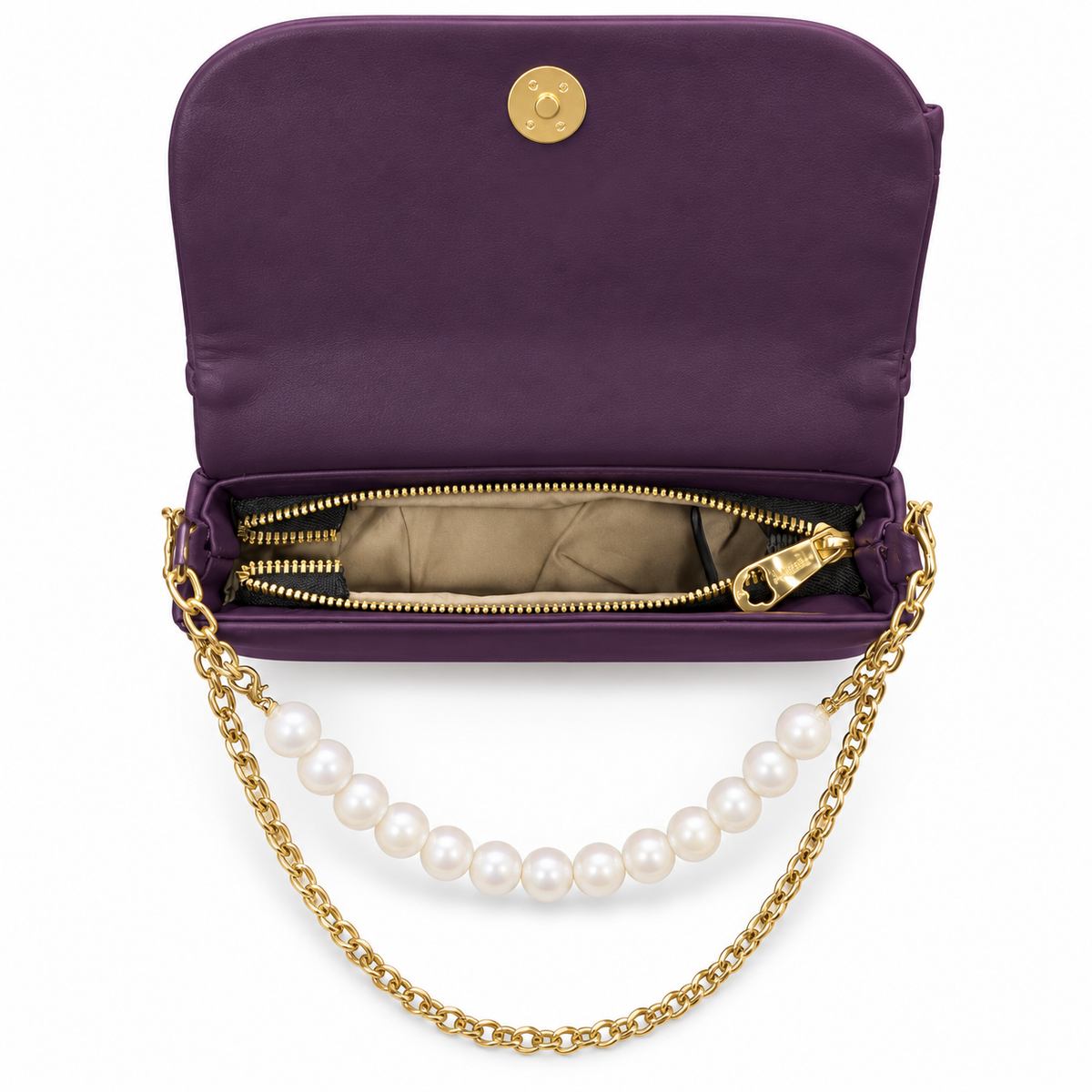 Bow Detail Pearl Chain Shoulder Bag