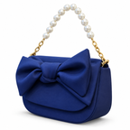 Bow Detail Pearl Chain Shoulder Bag