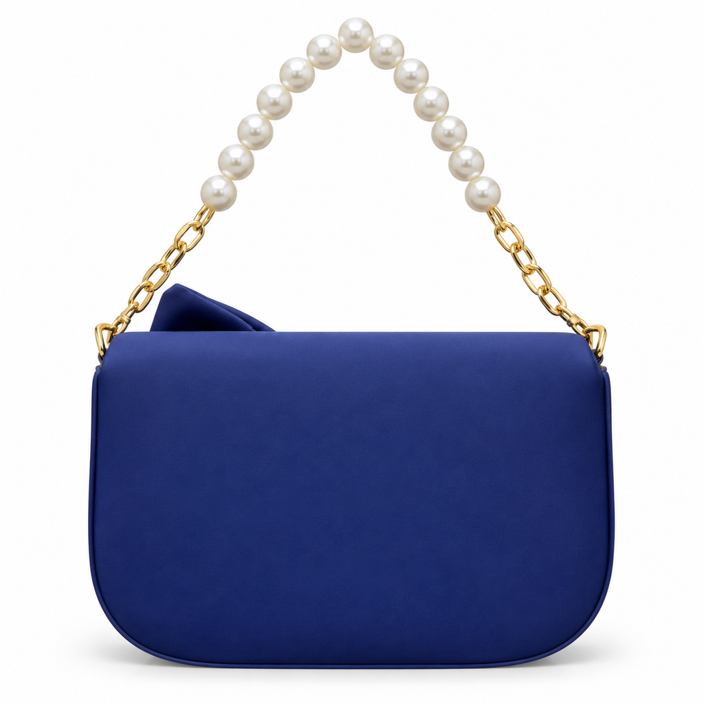 Bow Detail Pearl Chain Shoulder Bag