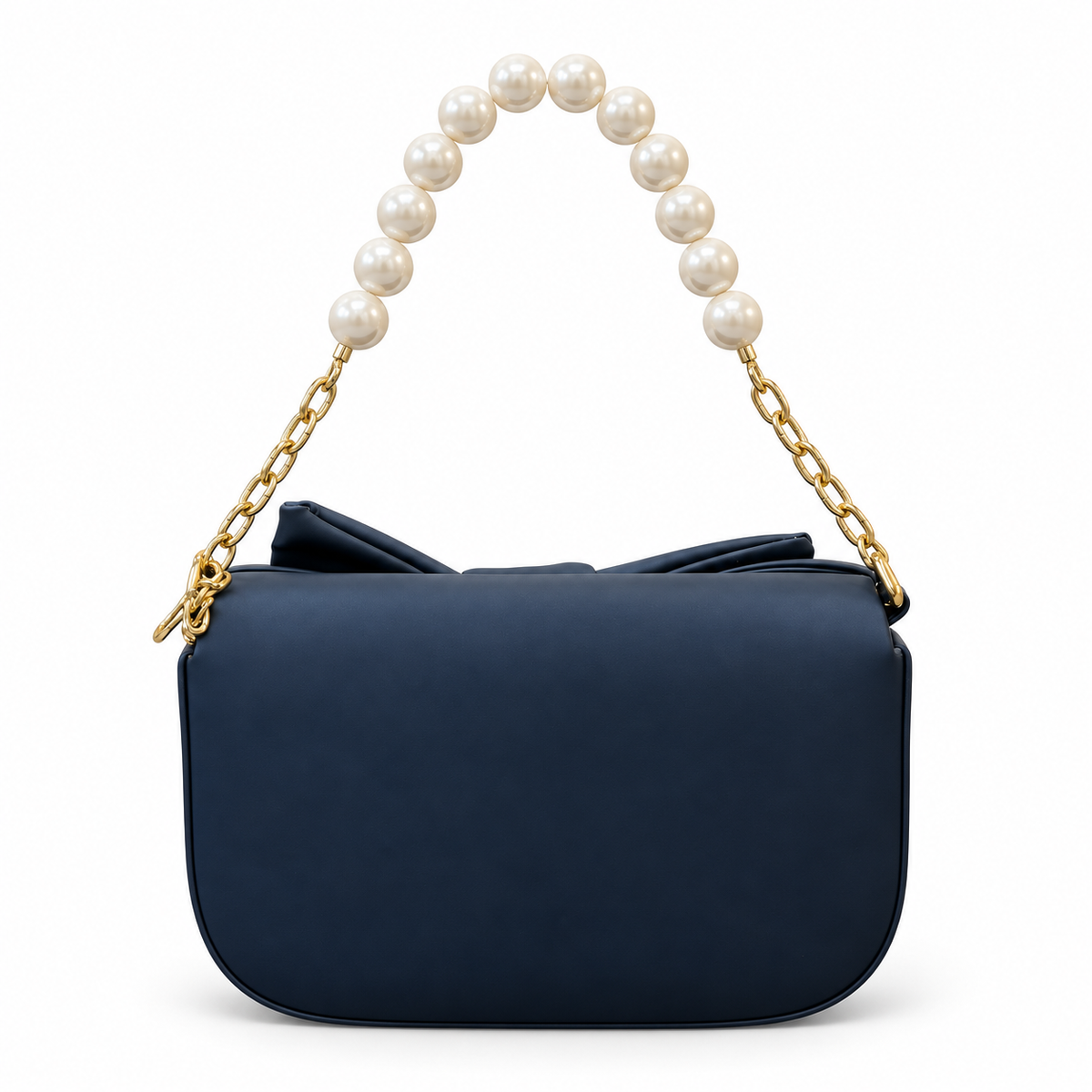 Bow Detail Pearl Chain Shoulder Bag