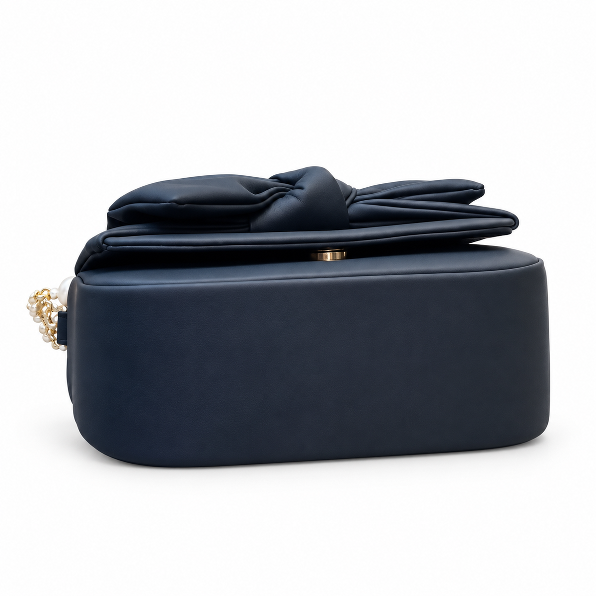 Bow Detail Pearl Chain Shoulder Bag