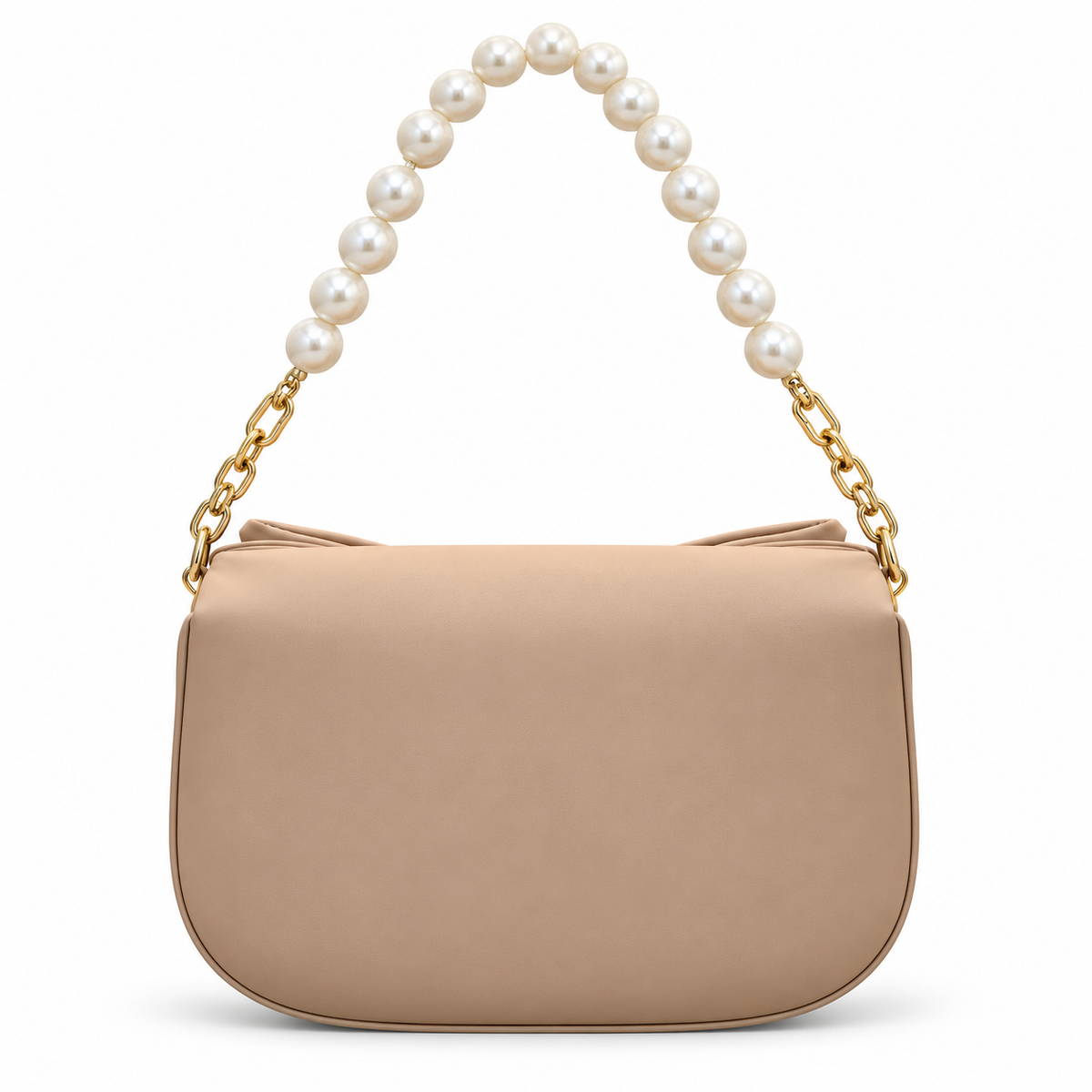 Bow Detail Pearl Chain Shoulder Bag