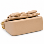 Bow Detail Pearl Chain Shoulder Bag