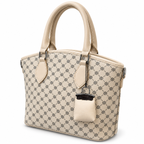 Geometric Monogram Print Top Handle Handbag