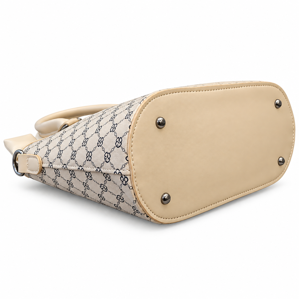 Geometric Monogram Print Top Handle Handbag