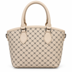 Geometric Monogram Print Top Handle Handbag