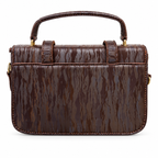 Textured Buckle Detail Satchel Handbag
