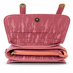 Textured Buckle Detail Satchel Handbag