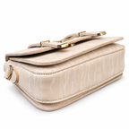 Textured Buckle Detail Satchel Handbag