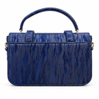 Textured Buckle Detail Satchel Handbag