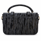 Textured Buckle Detail Satchel Handbag