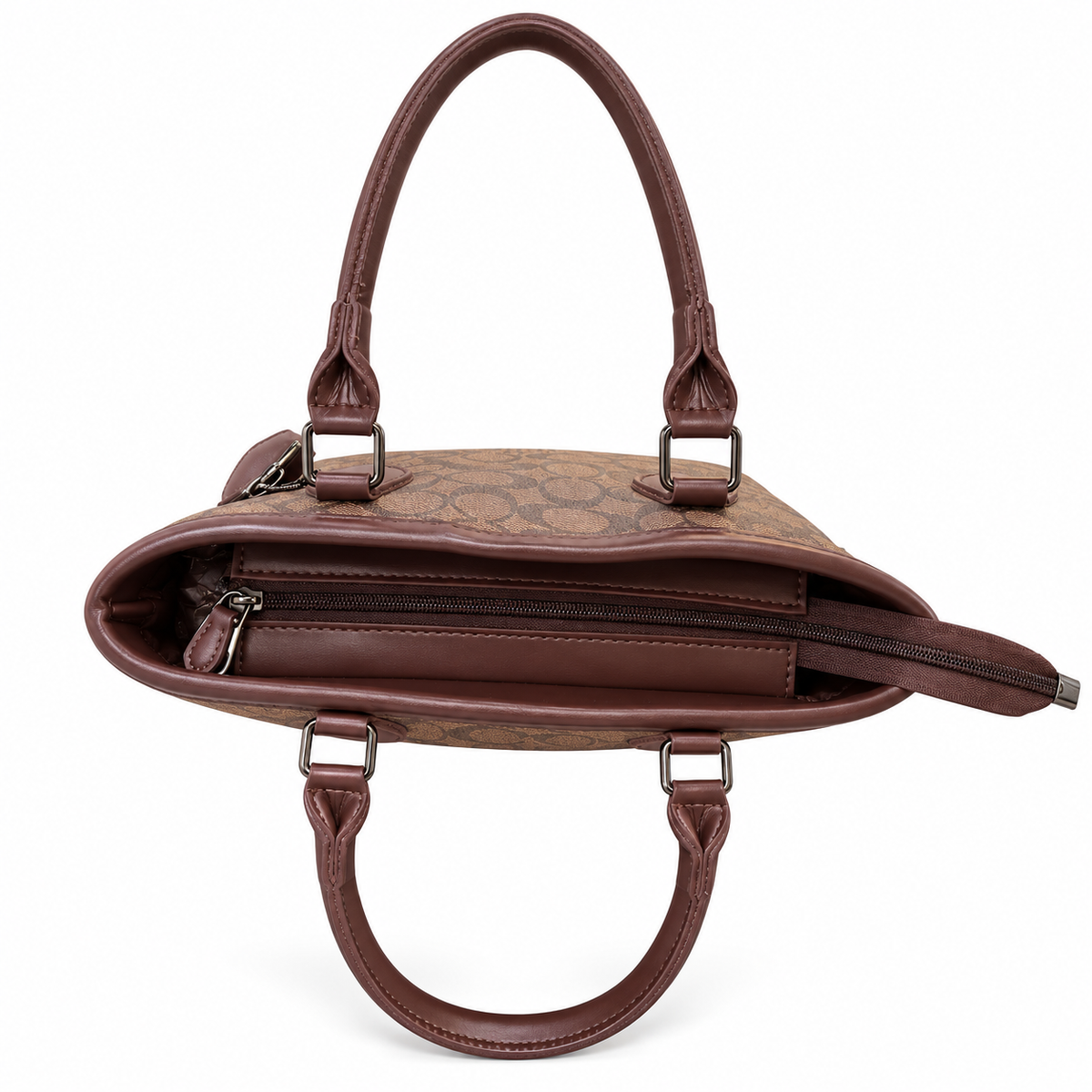 Signature Circle Print Top Handle Handbag