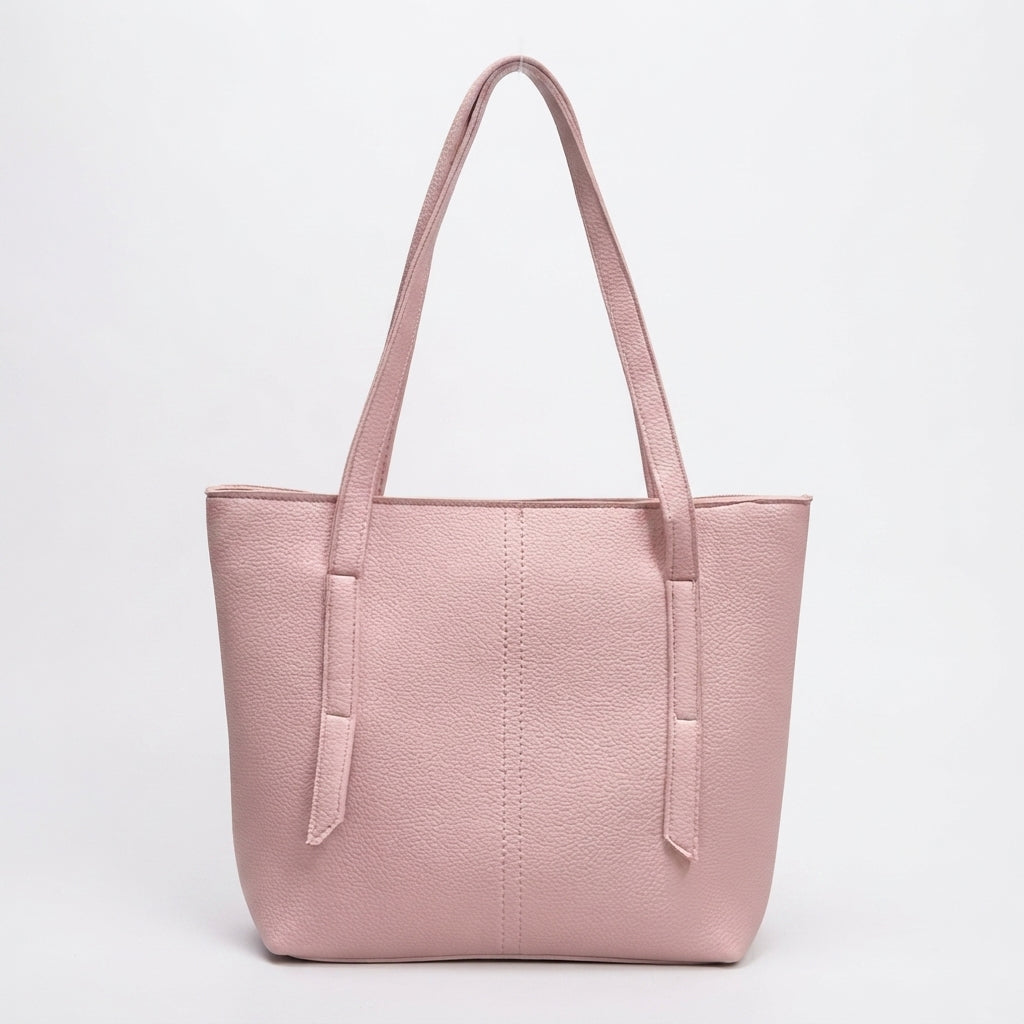 Minimalist Pebbled Shoulder Tote Bag