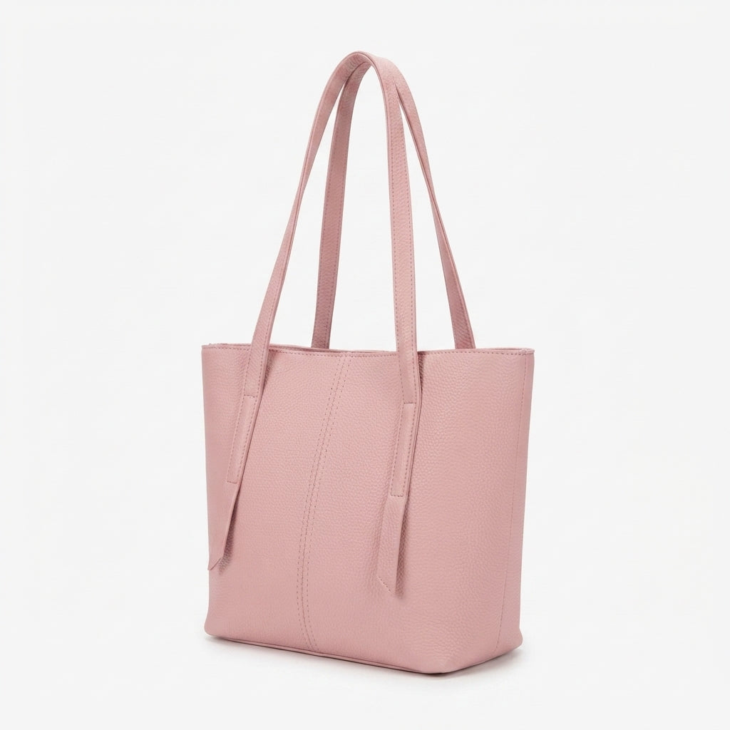 Minimalist Pebbled Shoulder Tote Bag