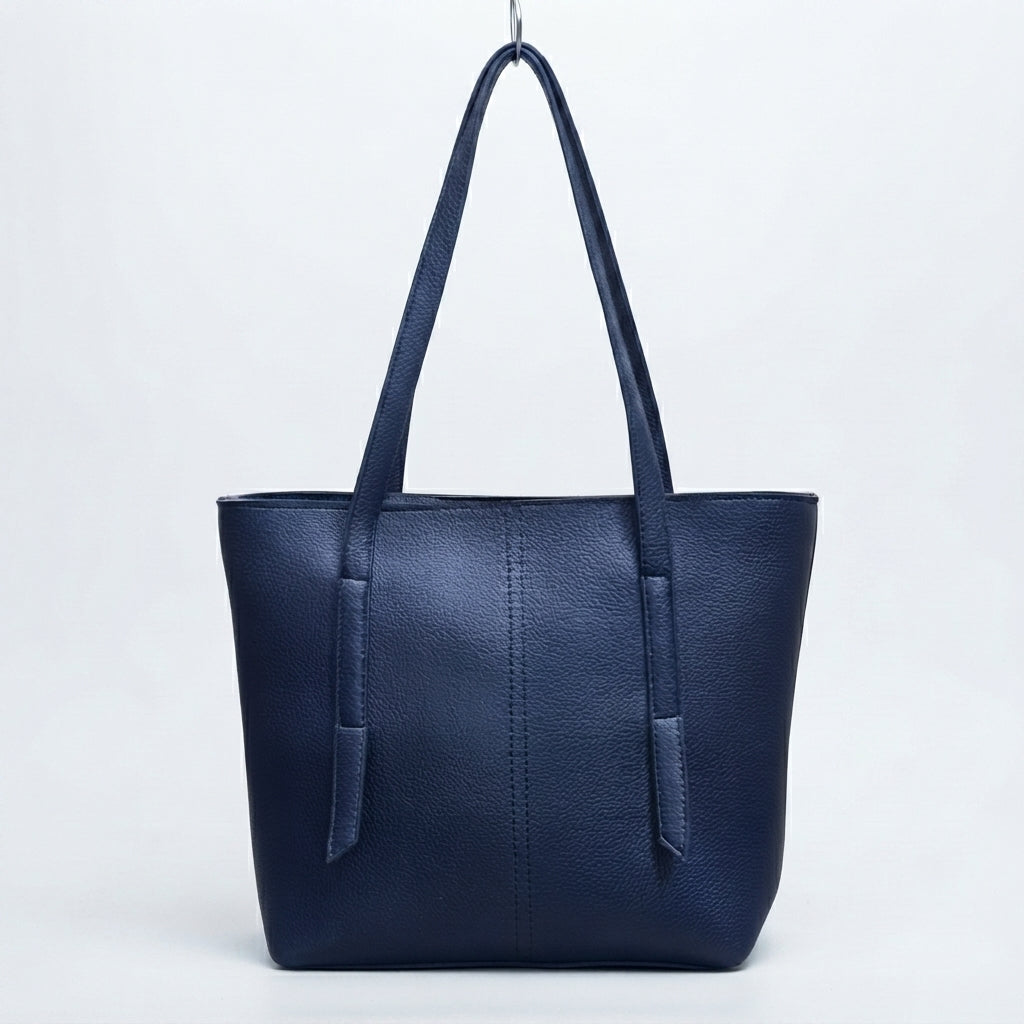 Minimalist Pebbled Shoulder Tote Bag