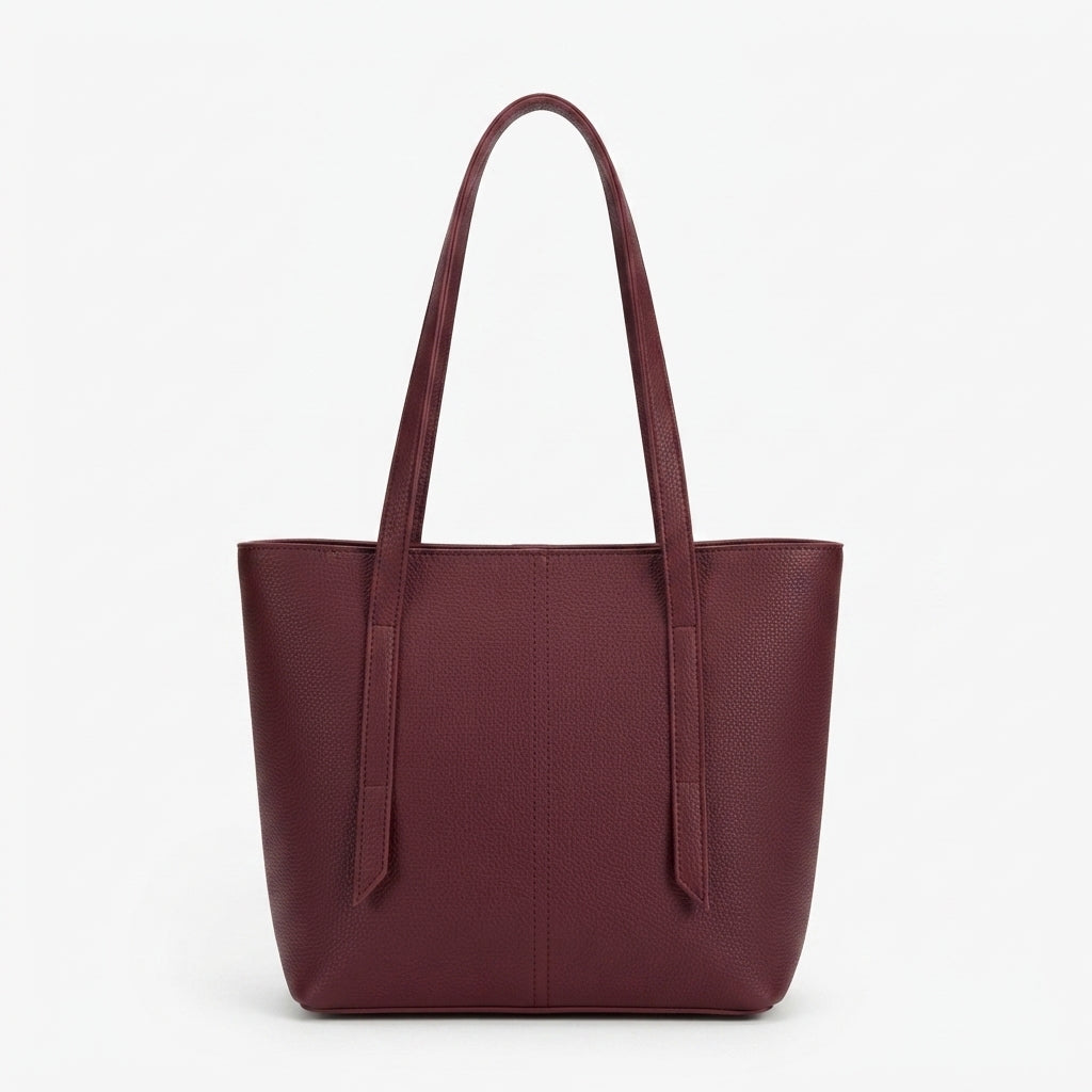 Minimalist Pebbled Shoulder Tote Bag