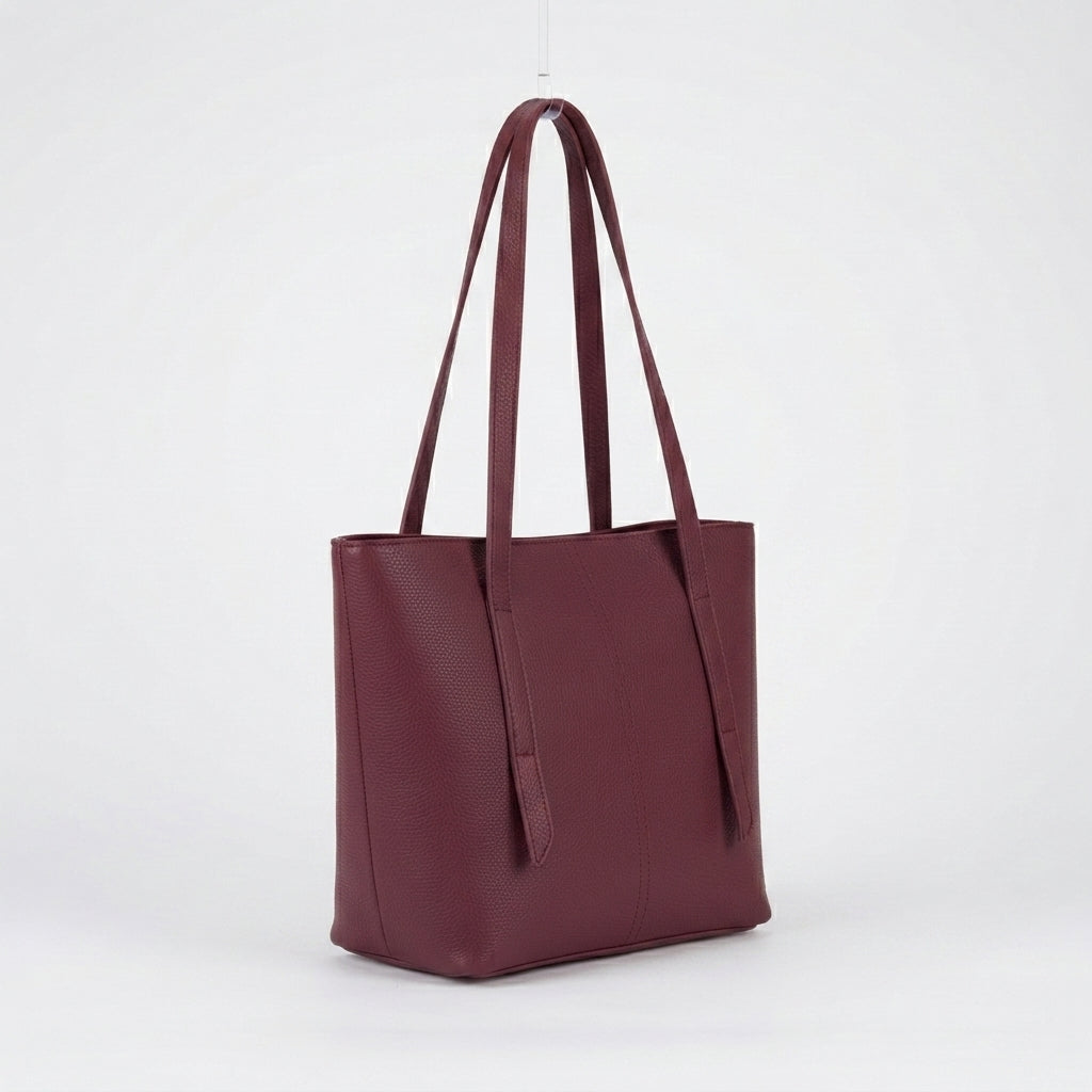 Minimalist Pebbled Shoulder Tote Bag