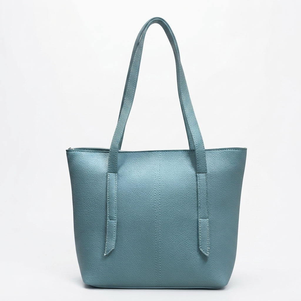 Minimalist Pebbled Shoulder Tote Bag