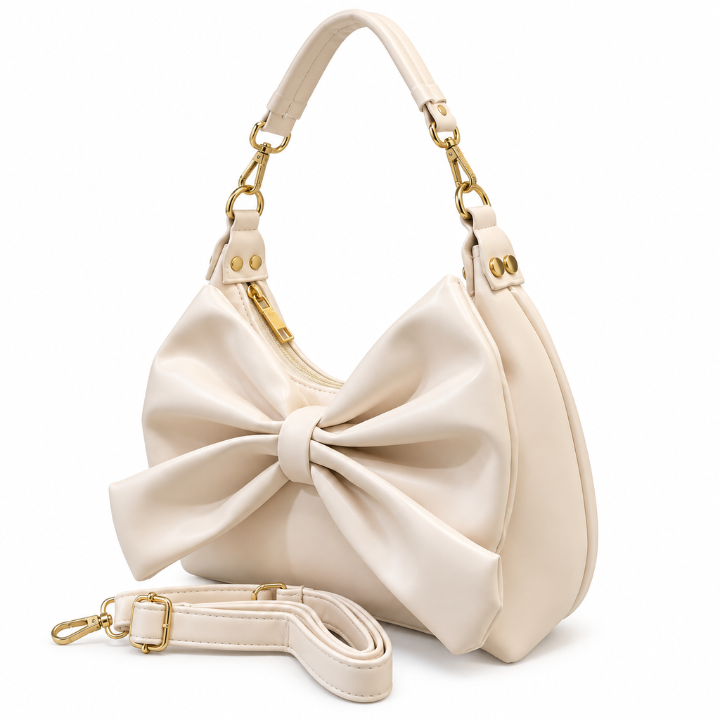 Bow Detail Hobo Shoulder Bag