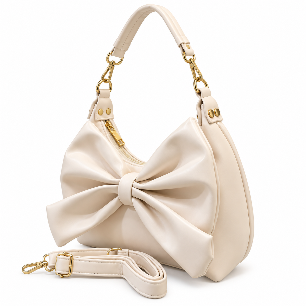 Bow Detail Hobo Shoulder Bag